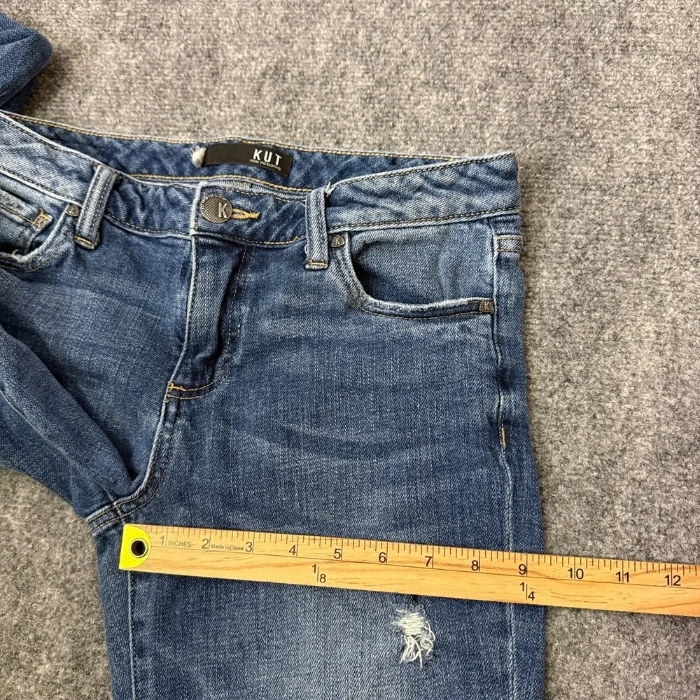 KUT From The Kloth Reese Ankle Straight Jean Womens 10 (30 Waist)‎ Distressed